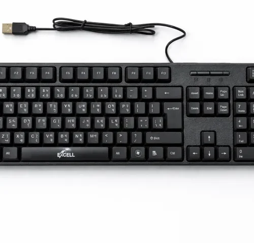 EXCELL EK-108 USB Standard Multimedia Keyboard Full Size Wired Keyboard for PC Laptop