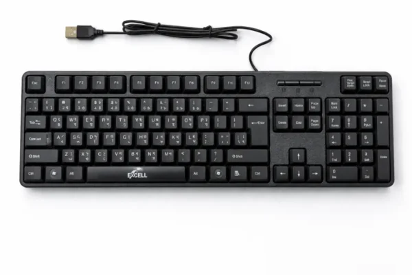 1 EXCELL EK-108 USB Standard Multimedia Keyboard Full Size Wired Keyboard for PC Laptop
