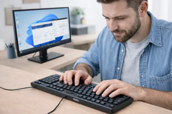 2 EXCELL EK-108 USB Standard Multimedia Keyboard Full Size Wired Keyboard for PC Laptop